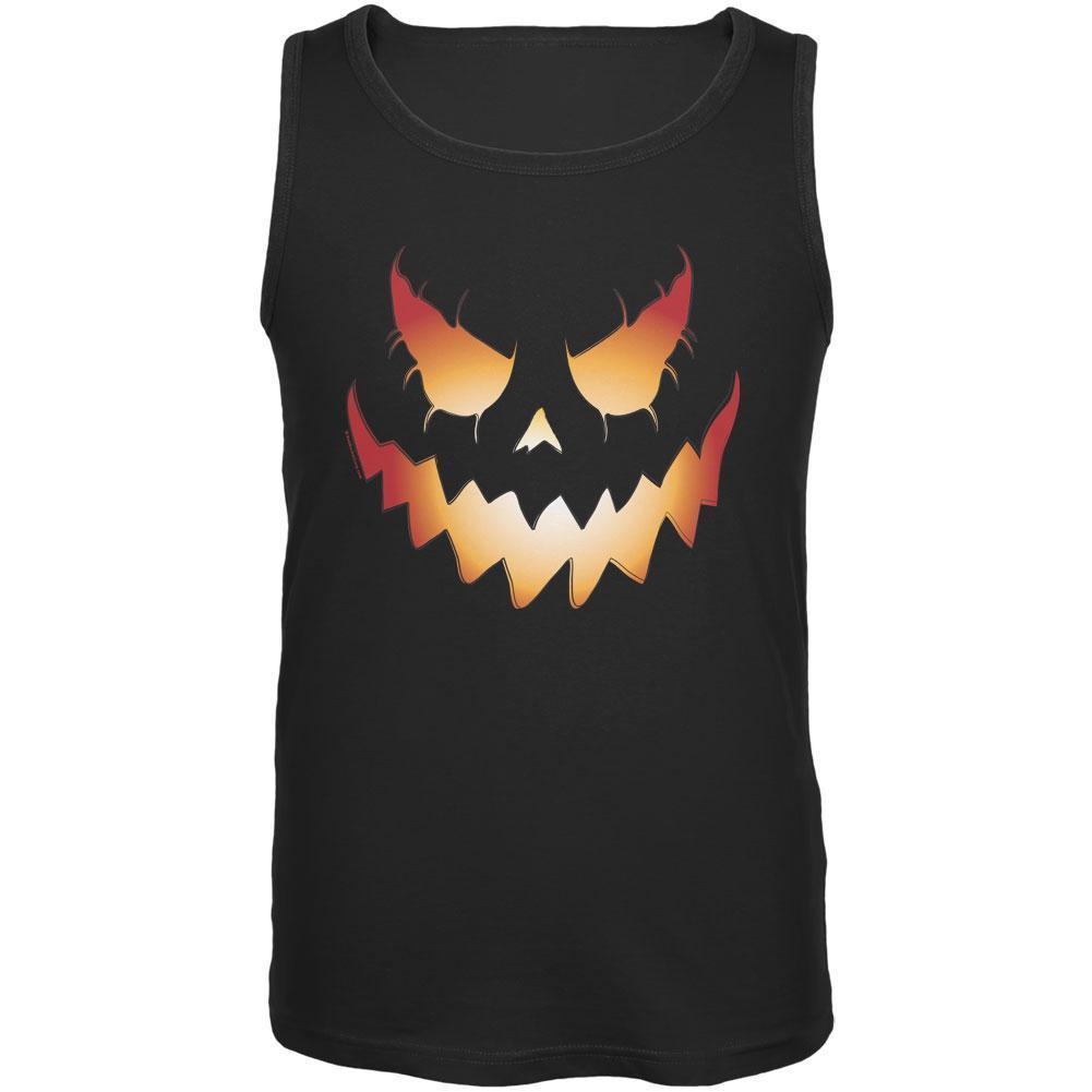 Halloween Evil Jack-O-Lantern Pumpkin Black Adult Tank Top