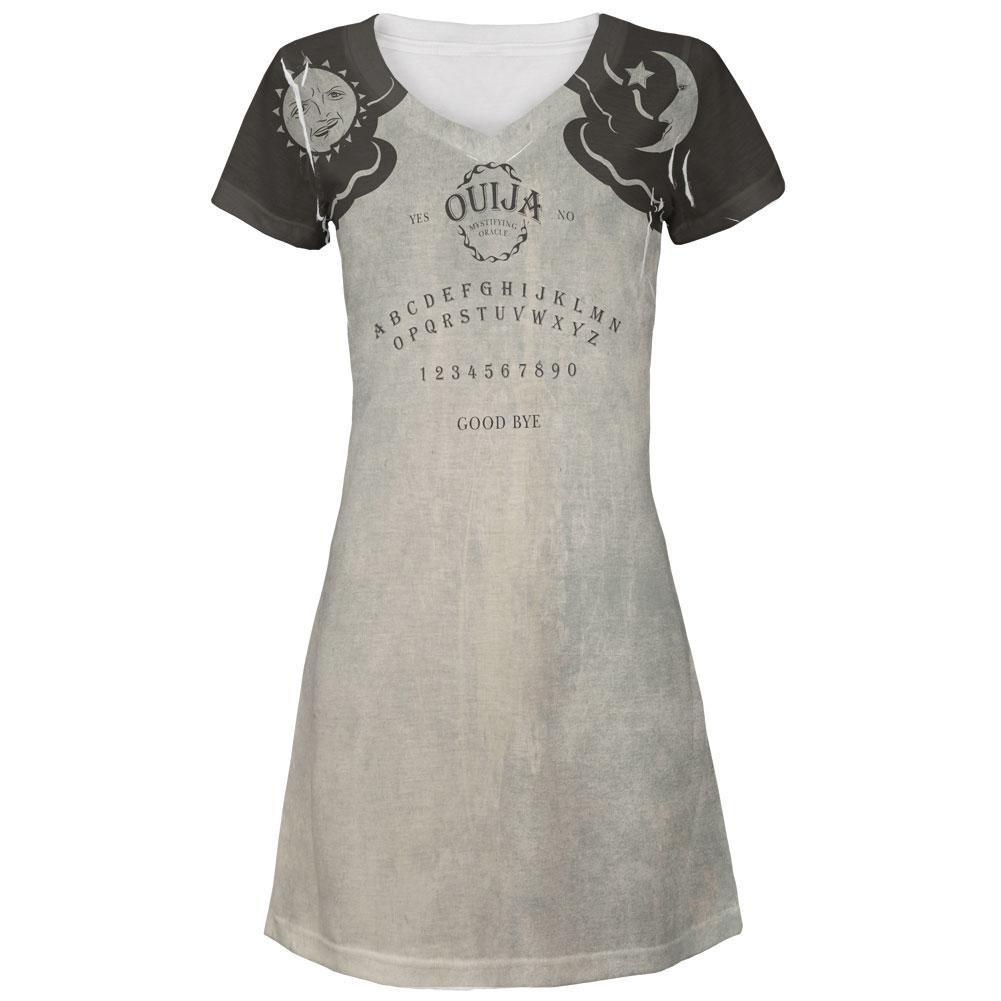 Halloween Ouija Board Costume All Over Juniors V-Neck Dress
