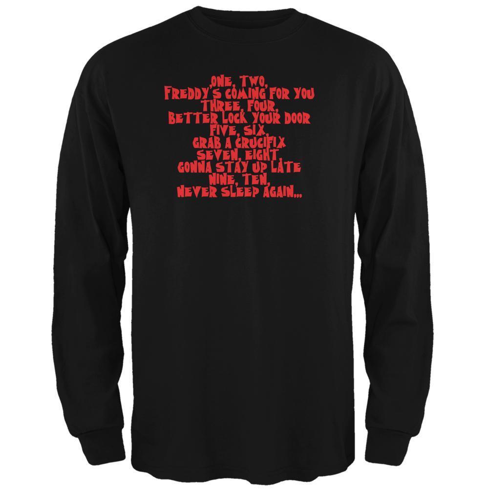 Halloween Nightmare Nursery Rhyme Black Adult Long Sleeve T-Shirt