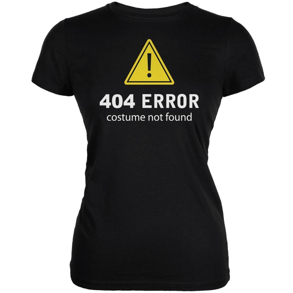 Halloween 404 Costume Not Found Black Juniors Soft T-Shirt