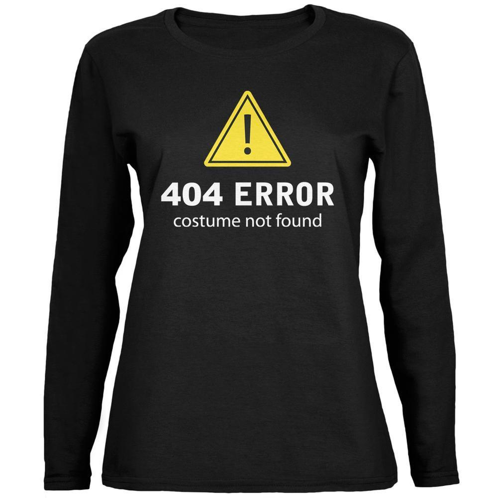 Halloween 404 Costume Not Found Black Womens Long Sleeve T-Shirt