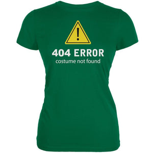 Halloween 404 Costume Not Found Kelly Green Juniors Soft T-Shirt