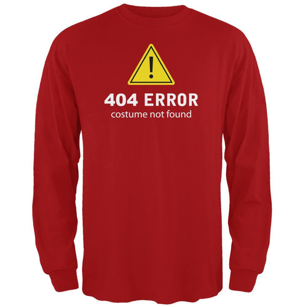 Halloween 404 Costume Not Found Red Adult Long Sleeve T-Shirt