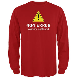 Halloween 404 Costume Not Found Red Adult Long Sleeve T-Shirt