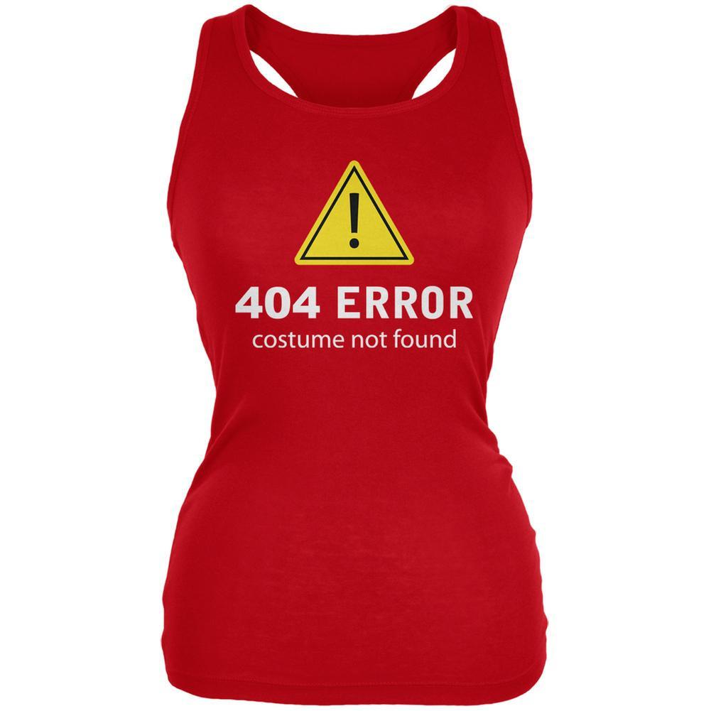 Halloween 404 Costume Not Found Red Juniors Soft Tank Top