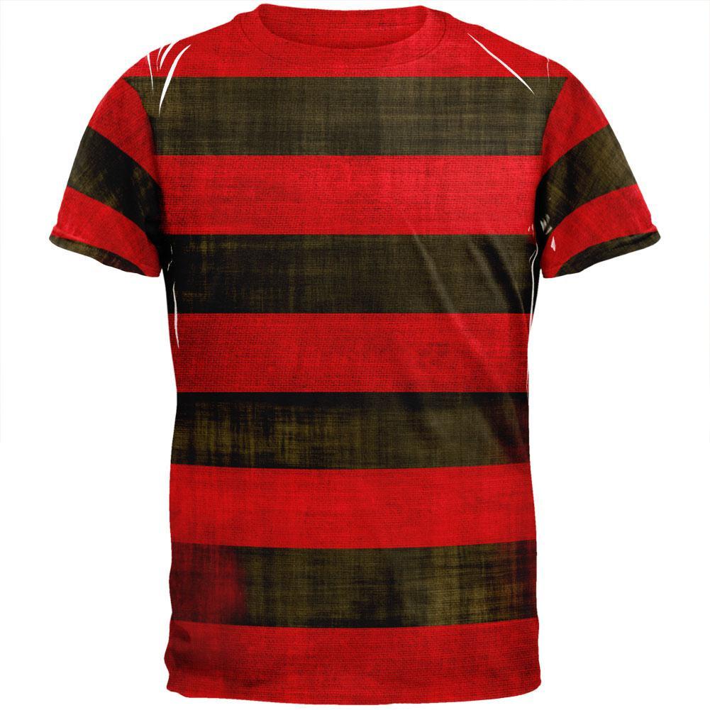 Halloween Striped and Bloody Nightmare Sweater All Over Adult T-Shirt
