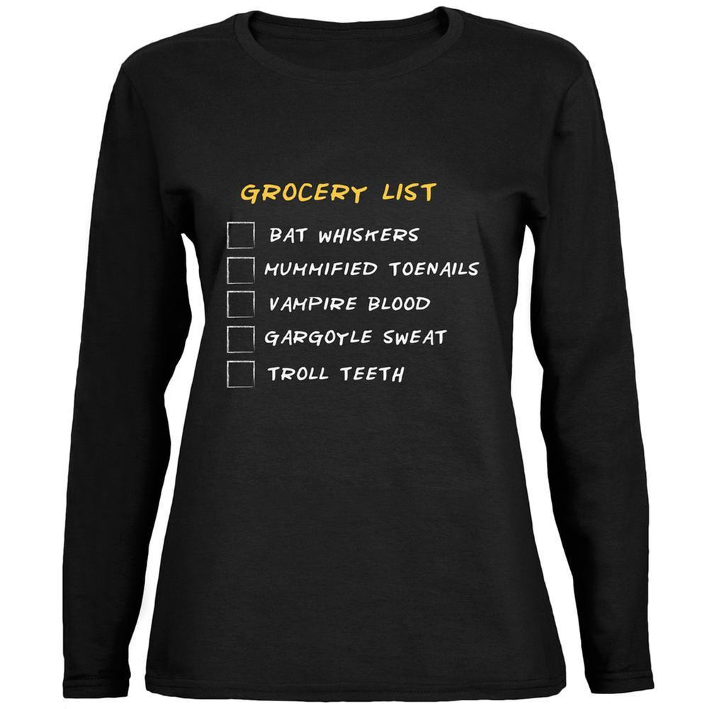 Halloween Checklist Black Womens Long Sleeve T-Shirt