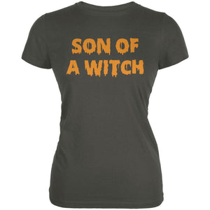 Halloween Son of A Witch Asphalt Juniors Soft T-Shirt