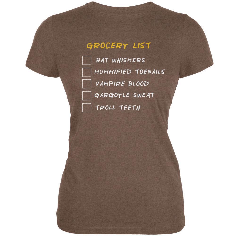 Halloween Checklist Heather Brown Juniors Soft T-Shirt