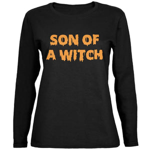Halloween Son of A Witch Black Womens Long Sleeve T-Shirt