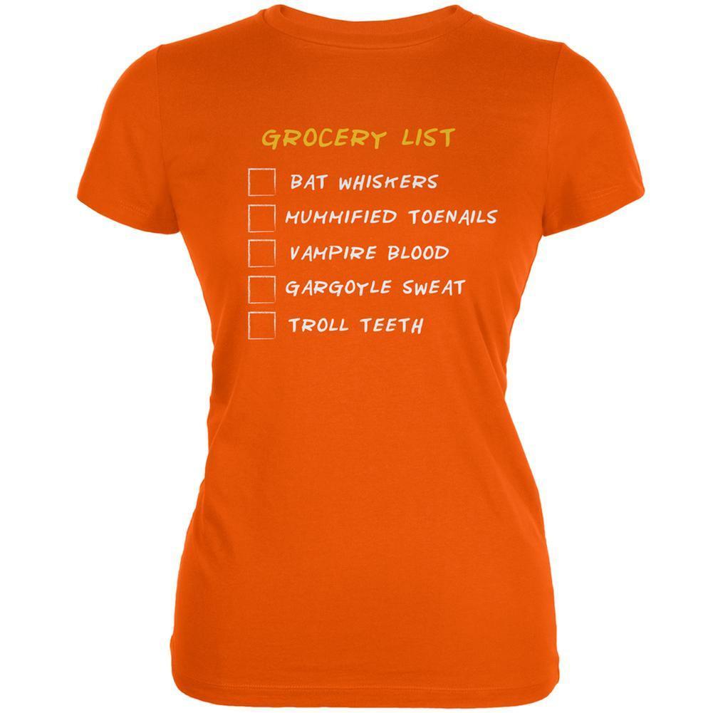 Halloween Checklist Orange Juniors Soft T-Shirt