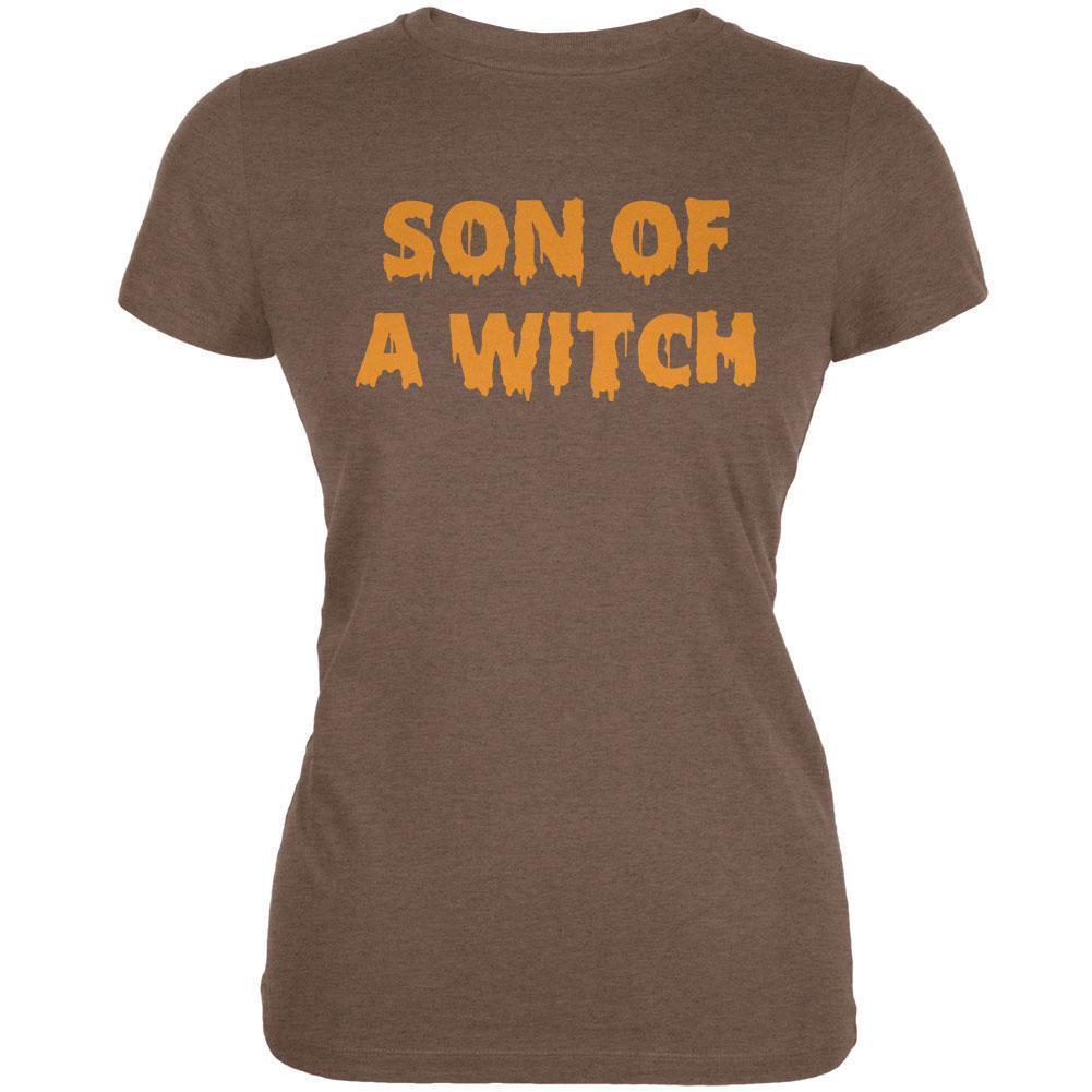 Halloween Son of A Witch Heather Brown Juniors Soft T-Shirt