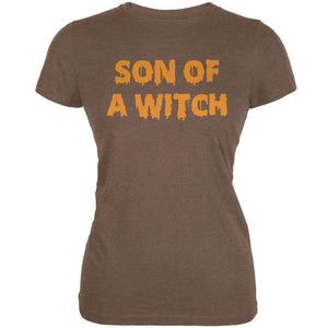 Halloween Son of A Witch Heather Brown Juniors Soft T-Shirt
