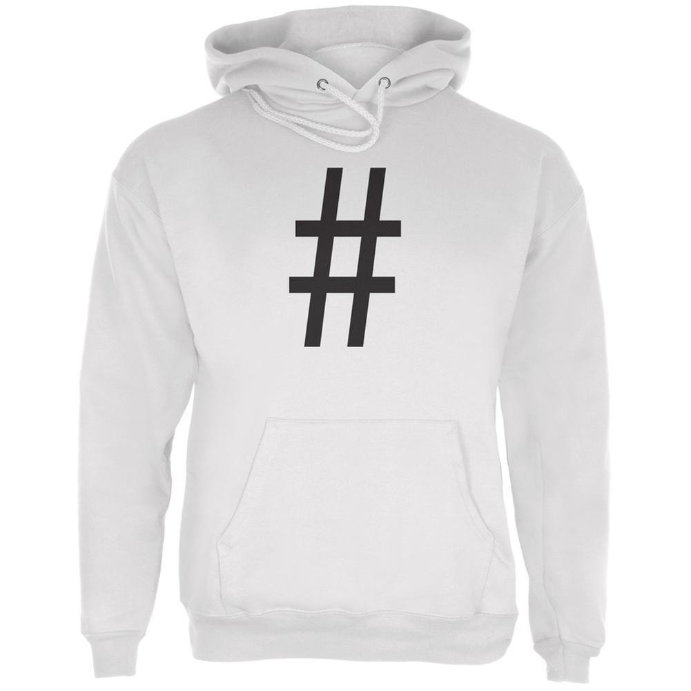 Halloween Hashtag White Adult Hoodie