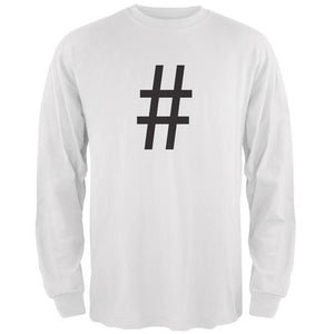 Halloween Hashtag White Adult Long Sleeve T-Shirt