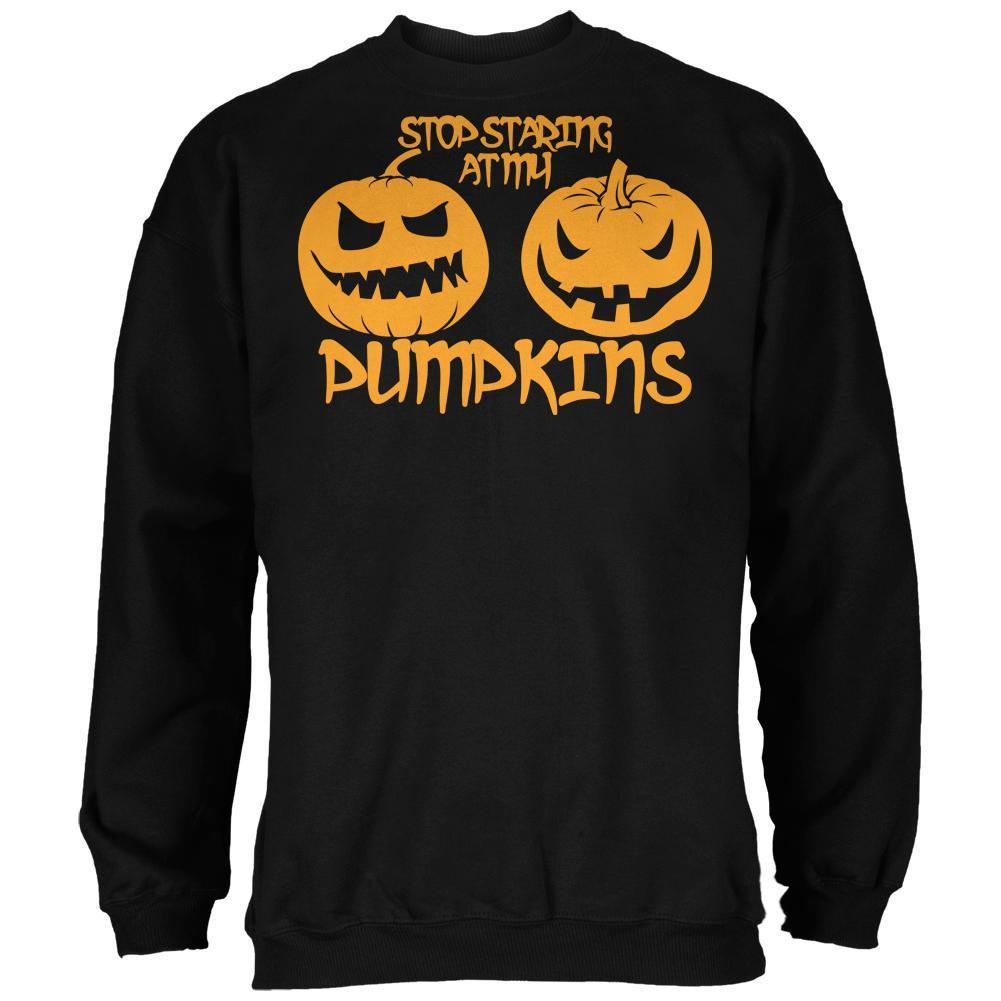 Halloween Staring at my Pumpkins Black Adult Sweatshirt