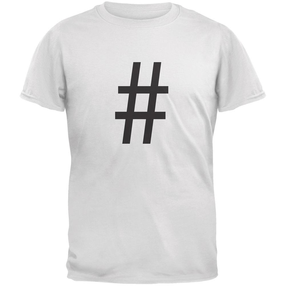 Halloween Hashtag White Adult T-Shirt