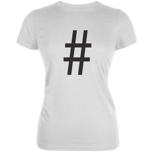 Halloween Hashtag White Juniors Soft T-Shirt