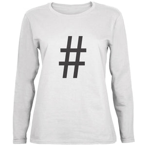 Halloween Hashtag White Womens Long Sleeve T-Shirt