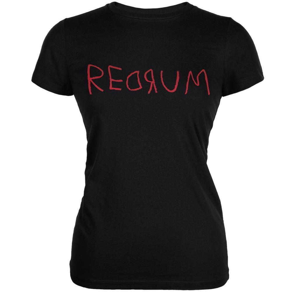 Halloween Horror Redrum Black Juniors Soft T-Shirt