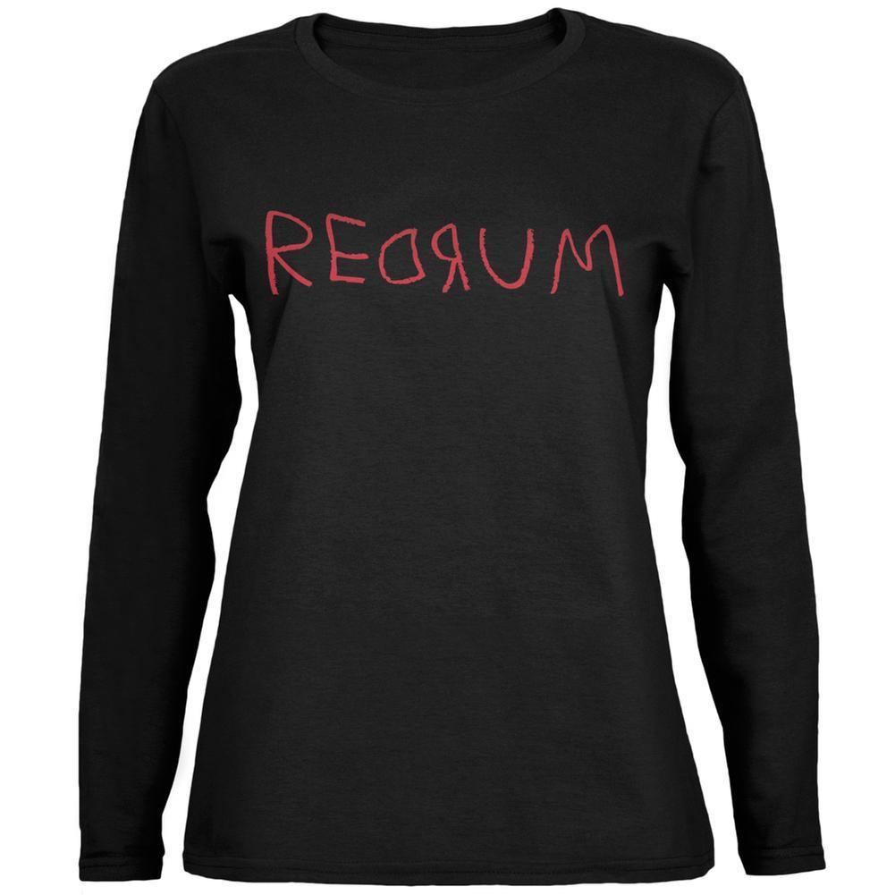 Halloween Horror Redrum Black Womens Long Sleeve T-Shirt