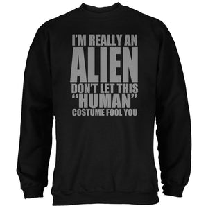Halloween Human Alien Costume Black Adult Sweatshirt
