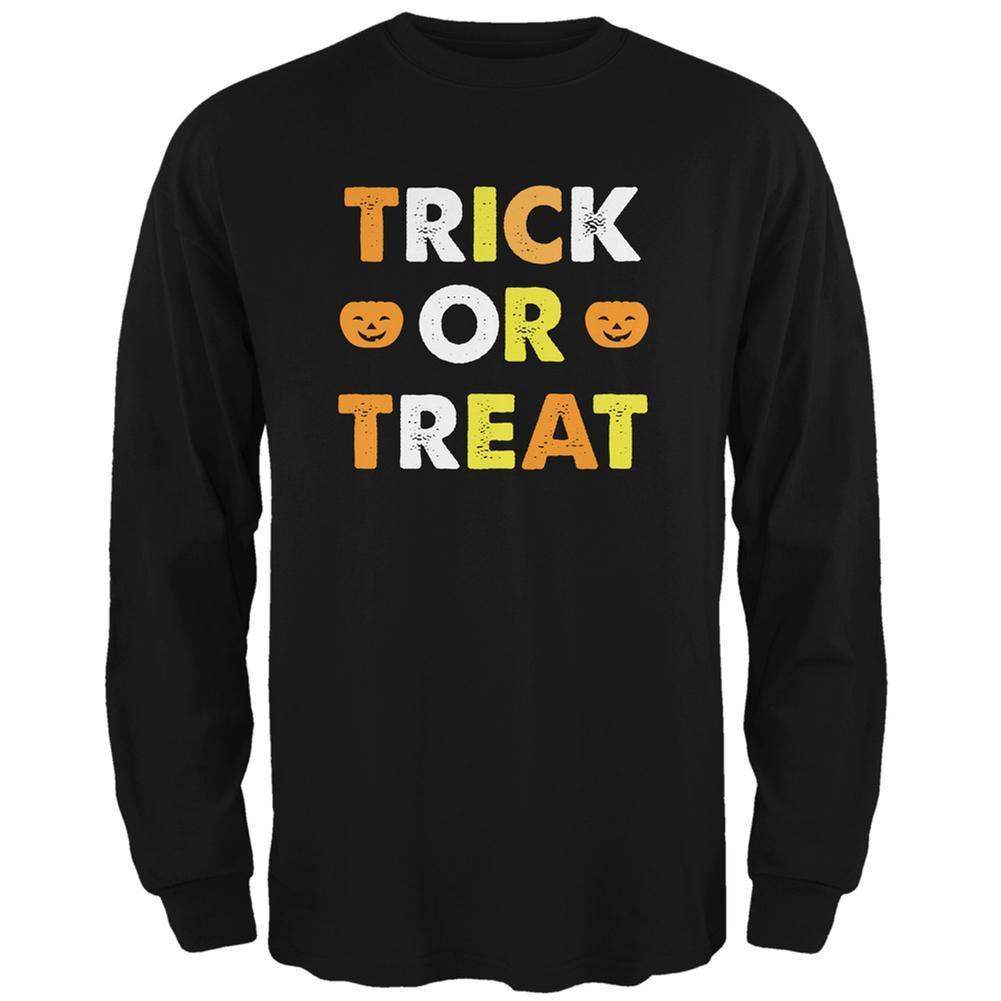 Halloween Trick Or Treat Black Adult Long Sleeve T-Shirt