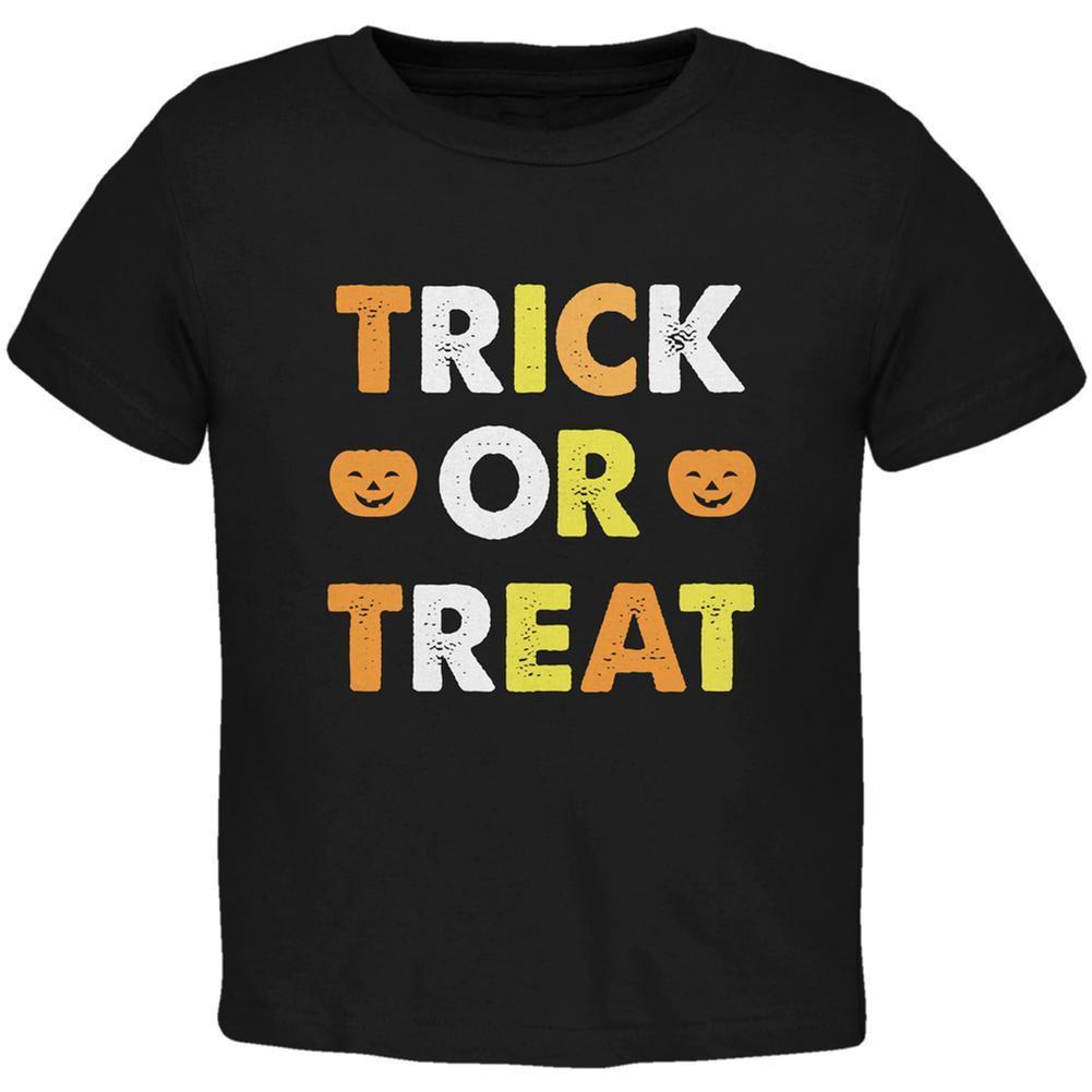Halloween Trick Or Treat Black Toddler T-Shirt