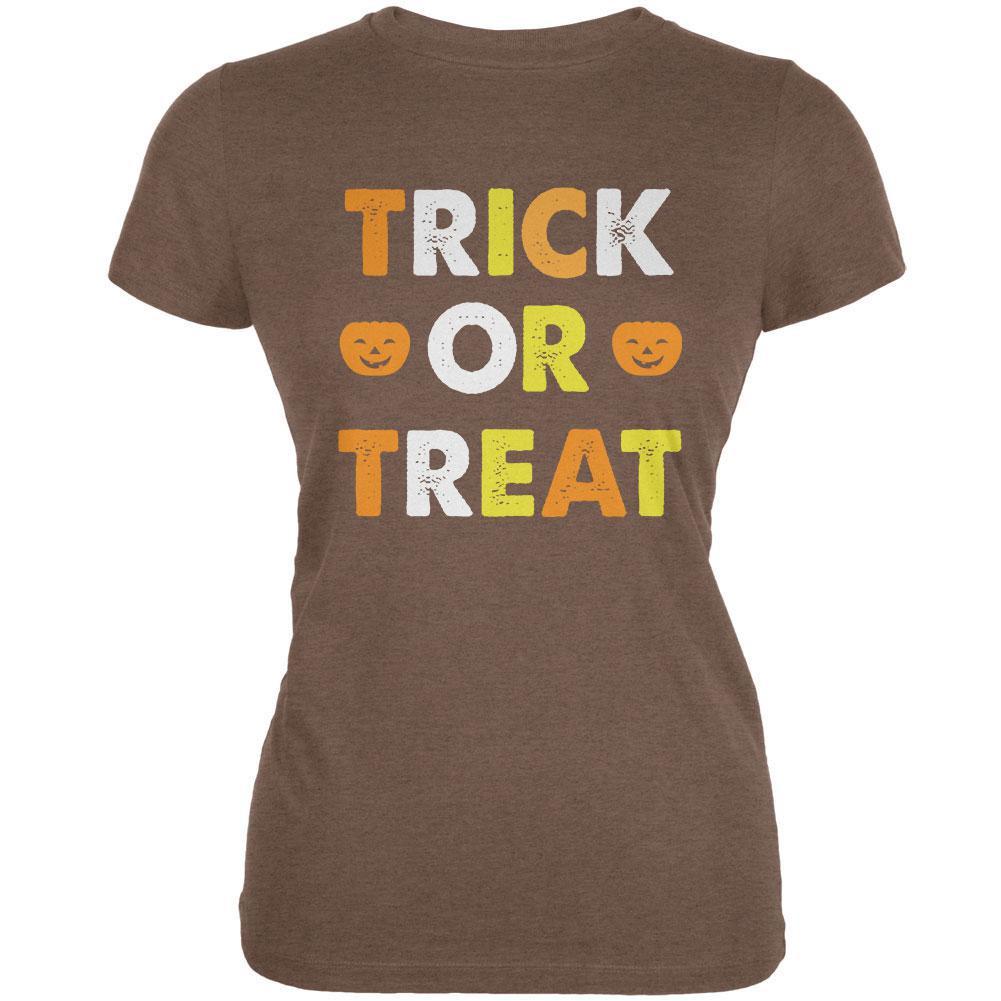Halloween Trick Or Treat Heather Brown Juniors Soft T-Shirt