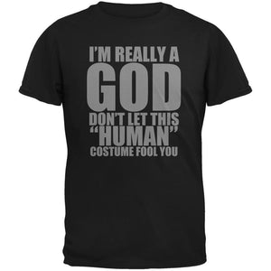 Halloween Human God Costume Black Adult T-Shirt