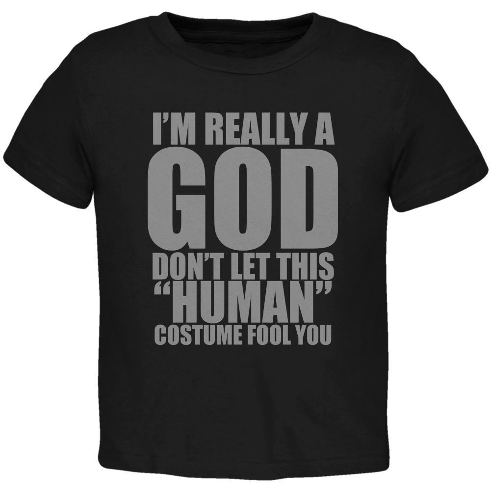 Halloween Human God Costume Black Toddler T-Shirt