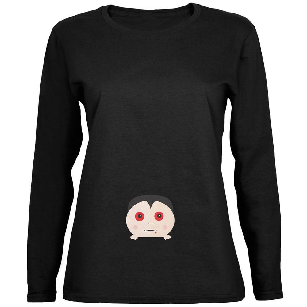 Halloween Vampire Baby Black Womens Long Sleeve T-Shirt