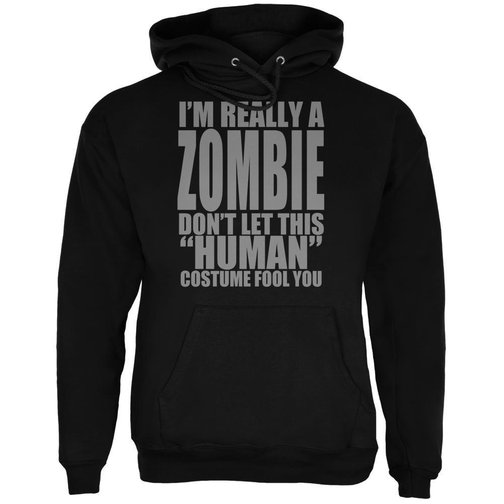 Halloween Human Zombie Costume Black Adult Hoodie