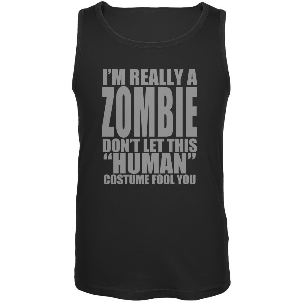 Halloween Human Zombie Costume Black Adult Tank Top