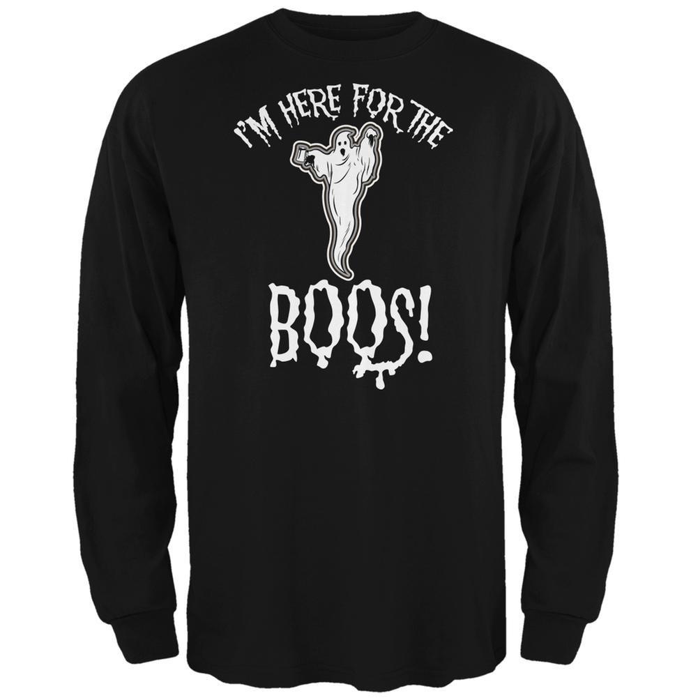 Halloween I'm Here For The Boos Black Adult Long Sleeve T-Shirt