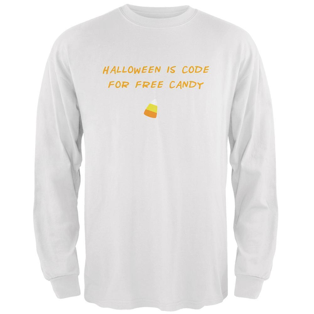 Halloween is Code For Free Candy White Adult Long Sleeve T-Shirt