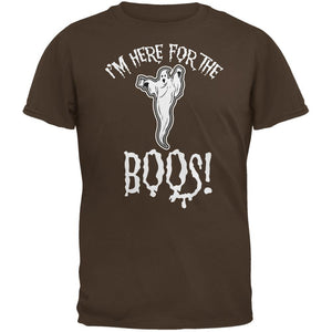 Halloween I'm Here For The Boos Brown Adult T-Shirt