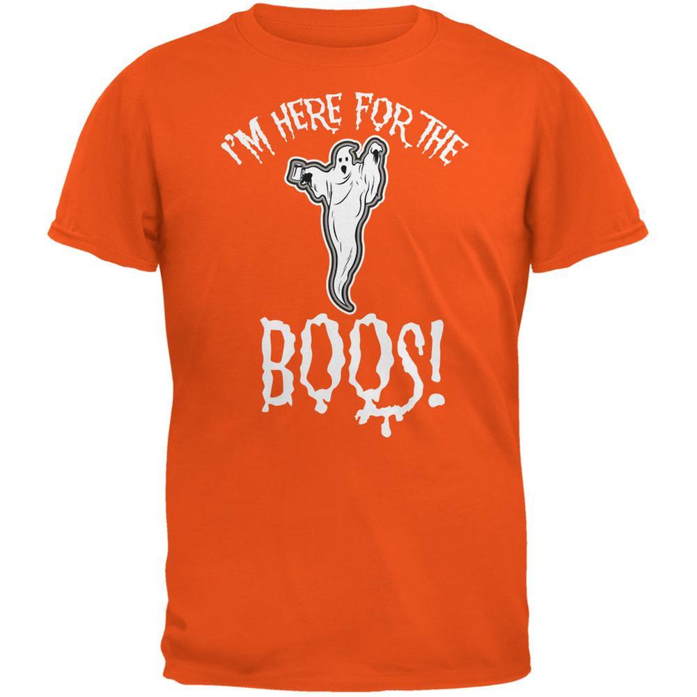 Halloween I'm Here For The Boos Orange Adult T-Shirt