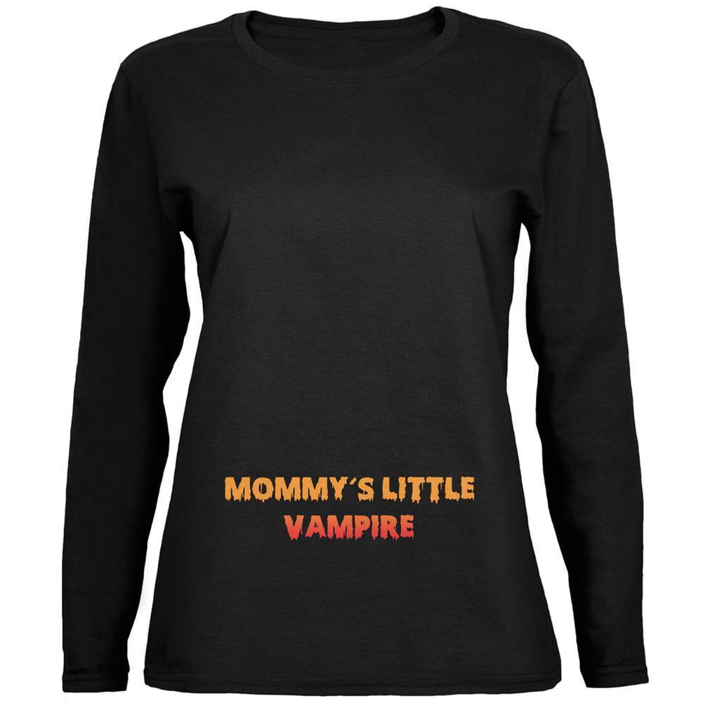 Halloween Mommy's Little Vampire Black Womens Long Sleeve T-Shirt