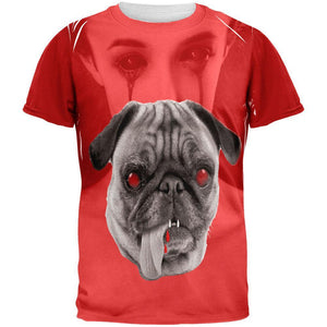 Halloween Pug Vampire All Over Adult T-Shirt