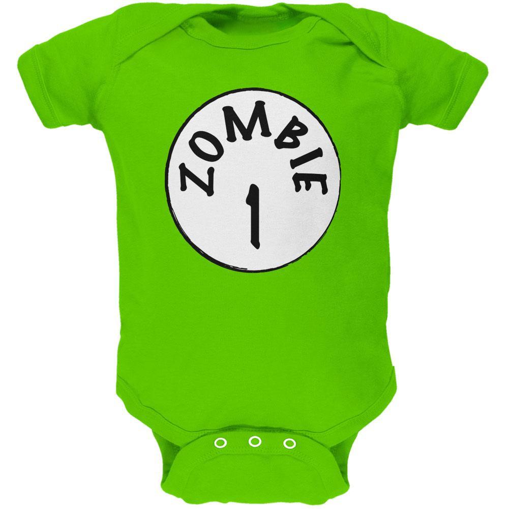 Halloween Zombie 1 One Costume Apple Green Soft Baby One Piece