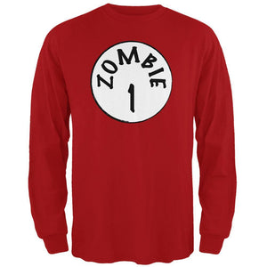 Halloween Zombie 1 One Costume Red Adult Long Sleeve T-Shirt