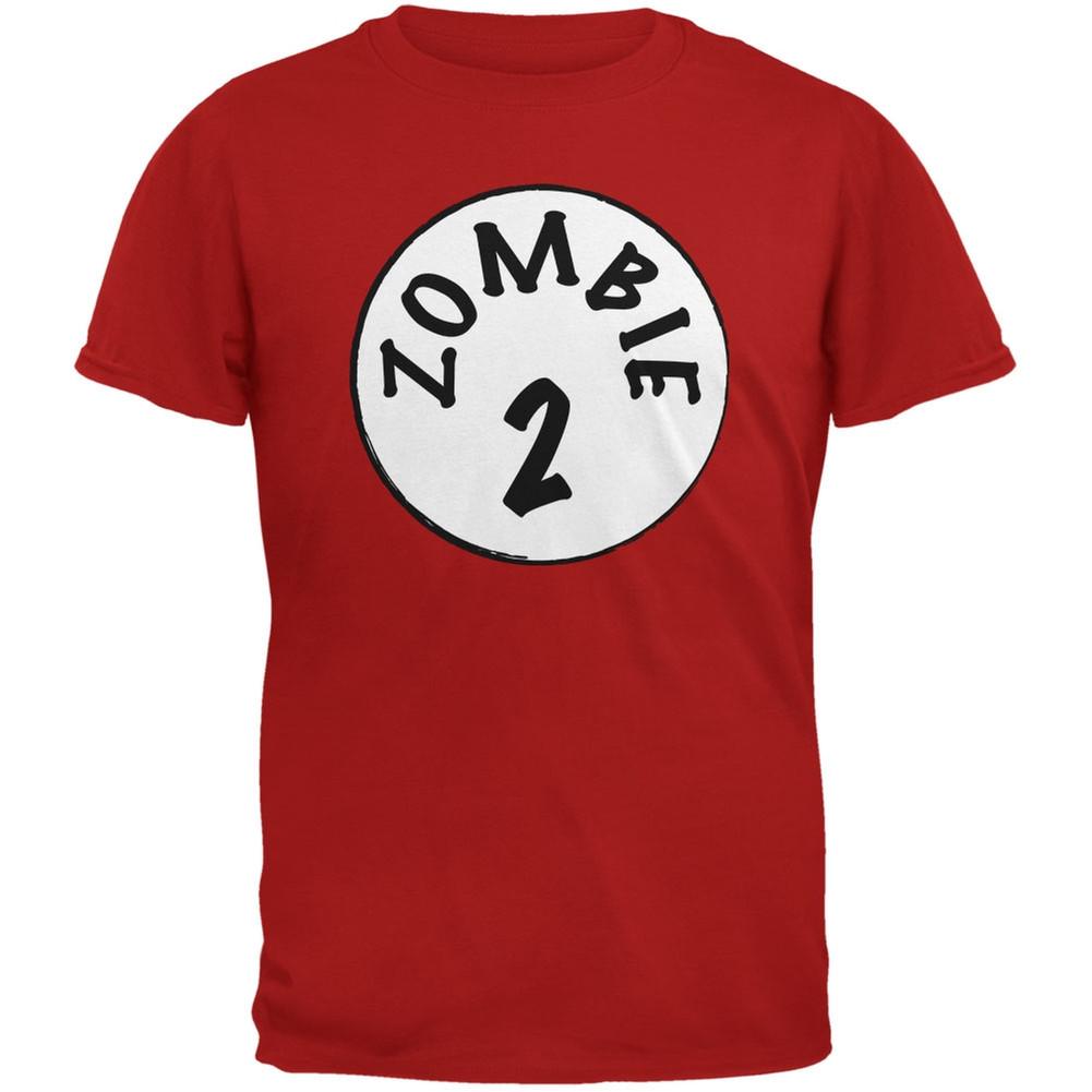 Halloween Zombie 2 Two Costume Red Adult T-Shirt