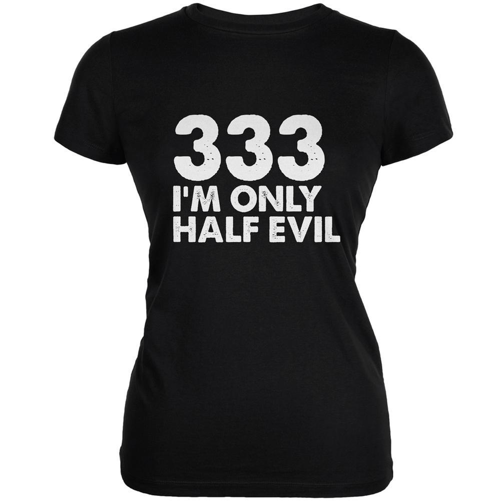Halloween 333 Half Evil Black Juniors Soft T-Shirt