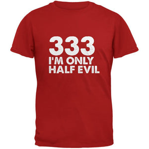 Halloween 333 Half Evil Red Adult T-Shirt