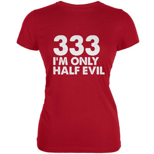 Halloween 333 Half Evil Red Juniors Soft T-Shirt