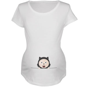 Halloween Black Cat Baby White Maternity Soft T-Shirt