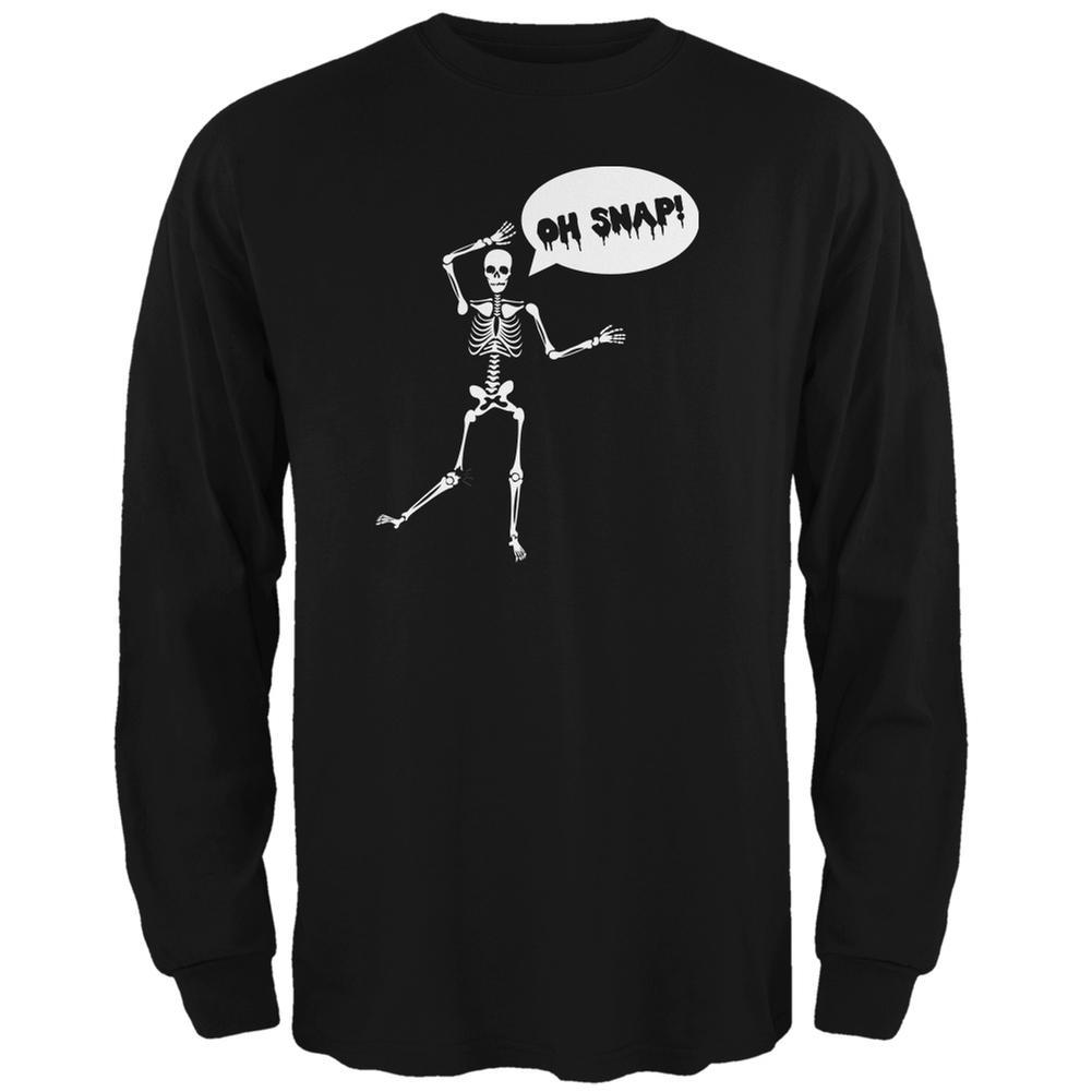 Halloween Oh Snap Skeleton Black Adult Long Sleeve T-Shirt