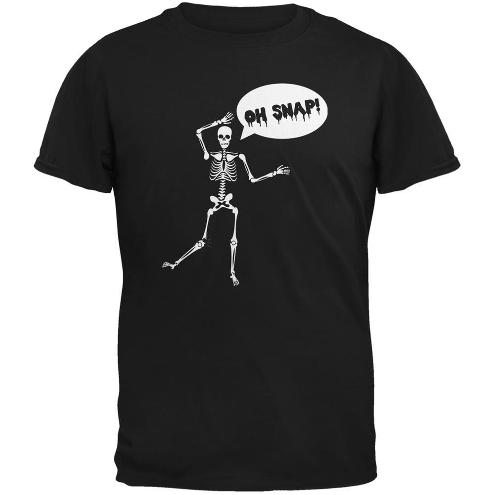 Halloween Oh Snap Skeleton Black Adult T-Shirt