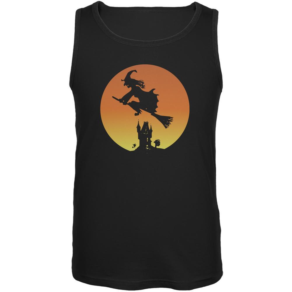 Halloween Witch Sunset Black Adult Tank Top